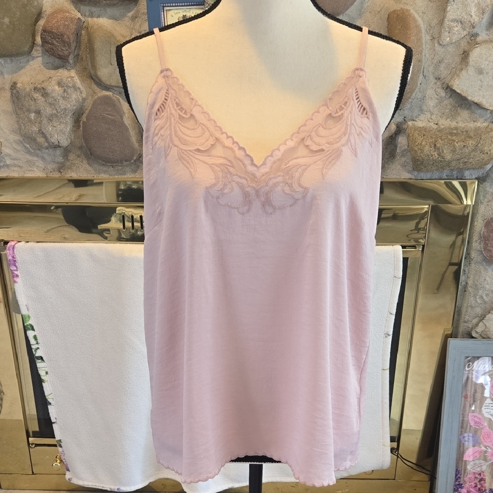 Express Blush Lace Detail Top